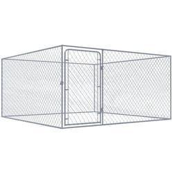 Helloshop26 - Cuccia da esterno gabbia recinto per animali box per cani da esterno in acciaio zincato 2 x 2 x 1 m