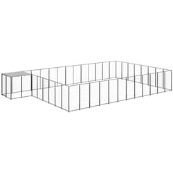 Cuccia da esterno gabbia per cani parco animali 30,25 m² 110 cm acciaio nero
