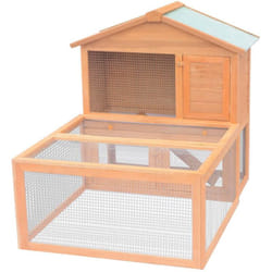 Helloshop26 - Gabbia per animali 144 x 100 x 100 cm in legno marrone