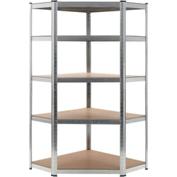 Scaffale portaoggetti per carichi pesanti, robusto, per officina, garage, attrezzi, argento, 90 x 90 x 180 cm, in acciaio e mdf