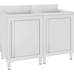 Helloshop26 - Set di 2 lavelli da cucina professionali da 96 cm in acciaio inox
