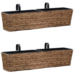 Helloshop26 - Set di 2 fioriere in giacinto d'acqua 39 cm marrone