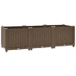 Helloshop26 - Fioriera rialzata per piante fiori da giardino 120 x 40 x 38 cm in polipropilene marrone