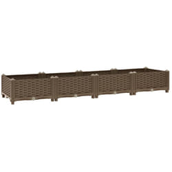 Helloshop26 - Fioriera rialzata per piante fiori da giardino 160 x 40 x 23 cm in polipropilene marrone