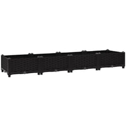 Helloshop26 - Fioriera rialzata piante fiori giardino 160 cm polipropilene nero