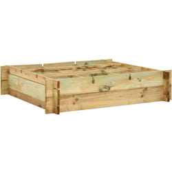 Helloshop26 - Fioriera aiuola rialzata piante fiori giardino 90 x 90 x 20 cm in legno impregnato