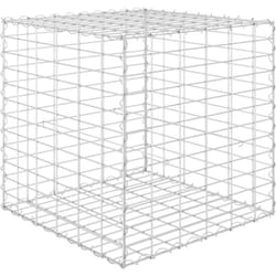 Aiuola rialzata fioriera piante fiori giardino gabbione cubo filo d'acciaio 60 x 60 x 60 cm
