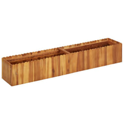 Helloshop26 - Fioriera aiuola rialzata piante fiori giardino 150 x 30 x 25 cm in legno massello di acacia