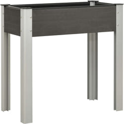 Helloshop26 - Fioriera rialzata per piante fiori da giardino 75 x 40 x 75 cm wpc grigio