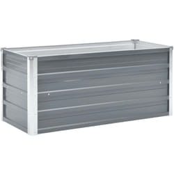 Helloshop26 - Fioriera rialzata per piante fiori da giardino in acciaio zincato 100 x 40 x 45 cm grigio