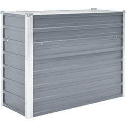 Helloshop26 - Fioriera rialzata per piante fiori da giardino in acciaio zincato 100 x 40 x 77 cm grigio