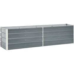 Fioriera rialzata per piante fiori da giardino in acciaio zincato 240 x 40 x 45 cm grigio