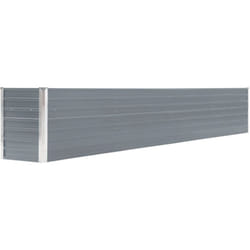 Helloshop26 - Fioriera rialzata per piante fiori da giardino in acciaio zincato 320 x 40 x 45 cm grigio