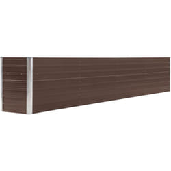 Helloshop26 - Fioriera rialzata per piante fiori da giardino in acciaio zincato 320 x 40 x 45 cm marrone