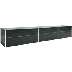 Helloshop26 - Fioriera rialzata per piante fiori da giardino in acciaio zincato 480 x 80 x 45 cm antracite