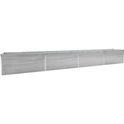 Helloshop26 - Fioriera rialzata per piante fiori da giardino in acciaio zincato 600 x 80 x 45 cm grigio