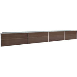 Helloshop26 - Fioriera rialzata per piante fiori da giardino in acciaio zincato 600 x 80 x 45 cm marrone