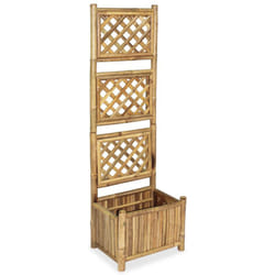 Helloshop26 - Fioriera rialzata per piante fiori da giardino con traliccio in bambù 40 cm