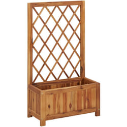 Fioriera rialzata per piante fiori da giardino 100 cm con traliccio in legno massello di acacia