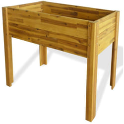 Fioriera aiuola rialzata piante fiori giardino in legno massello 84 cm acacia