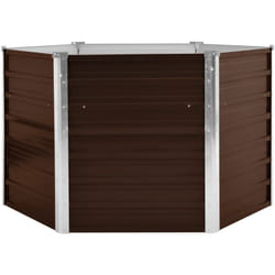 Fioriera rialzata per piante fiori da giardino marrone 129 x 129 x 77 cm in acciaio zincato