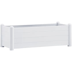 Helloshop26 - Fioriera aiuola rialzata piante fiori giardino pp 100 x 43 x 35 cm bianco