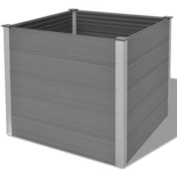 Helloshop26 - Fioriera rialzata piante fiori giardino wpc 100 x 100 x 91 cm grigio