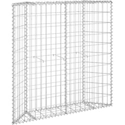 Aiuola rialzata fioriera piante fiori trapezio gabbione giardino acciaio zincato 100 x 20 x 100 cm