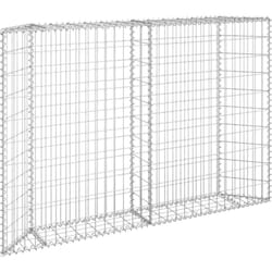 Aiuola rialzata fioriera piante fiori trapezio gabbione giardino acciaio zincato 150 x 20 x 100 cm