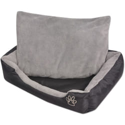 Letto per cani con cuscino imbottito 50 cm nero