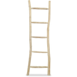 Helloshop26 - Porta asciugamani da bagno con 5 barre 45 x 150 cm in teak naturale