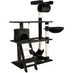 Tiragraffi per gatti di nicchia peluche nero 141 cm