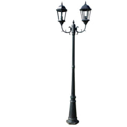 Lampada da terra doppia per esterni 230 cm illuminazione decorativa verde nero