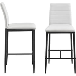 Set di 2 sgabelli da bar con gambe in acciaio e altezza 66 cm bianco nero