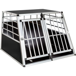 Helloshop26 - Gabbia per trasporto cani doppia con schienale dritto 97 x 90 x 69,5 cm