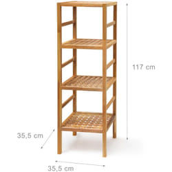 Helloshop26 - Mensola da bagno 117 cm in legno di noce 4 ripiani mensole
