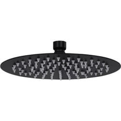 Helloshop26 - Soffione doccia a pioggia, soffione doccia, soffione doccia, accessorio per il bagno, acciaio inossidabile, rotondo, 20 cm, nero