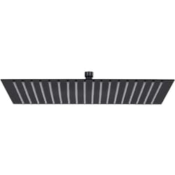 Soffione doccia a pioggia, soffione doccia, soffione doccia, accessorio da bagno, in acciaio inox, quadrato 50 x 50 cm, nero