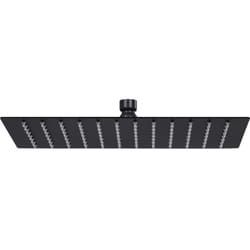 Helloshop26 - Soffione doccia a pioggia, soffione doccia, soffione doccia, accessorio da bagno, in acciaio inox, rettangolare, 30 x 20 cm, nero
