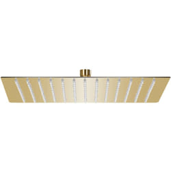 Soffione doccia a pioggia in acciaio inox quadrato 25 x 25 cm oro