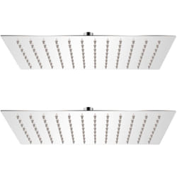Helloshop26 - Set di 2 soffioni doccia rettangolari a immersione 20x30 cm in acciaio inox