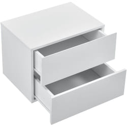 Helloshop26 - Comodino sospeso pensile con 2 cassetti bianco