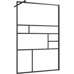Parete doccia in vetro parete divisoria per vasca accessorio bagno parete divisoria doccia interno casa esg trasparente 115 x 195 cm nero