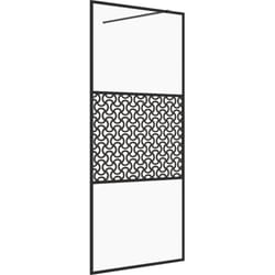 Parete doccia con parete divisoria per vasca in vetro accessorio bagno parete divisoria doccia interno casa esg trasparente 115 x 195 cm nero
