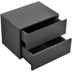 Helloshop26 - Comodino pensile con 2 cassetti comodino sospeso 40 cm grigio scuro