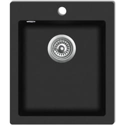 Lavello cucina lavabo in granito 50 x 33 alluminio nero