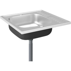 Helloshop26 - Set lavello e scolapiatti argento 60 x 60 cm in acciaio inox