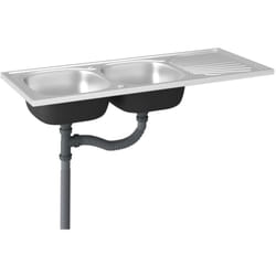 Lavello da cucina doppio lavabo lavello da incasso lavabo da cucina lavabo sottopiano interno casa argento 120 x 50 cm acciaio inox