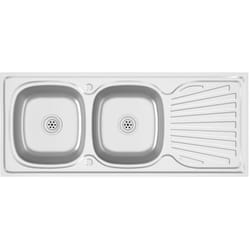 Lavello da cucina doppio lavabo Lavello da sottopiano Lavabo da cucina Lavabo da sottopiano Interno di casa Argento 120 cm Acciaio inossidabile