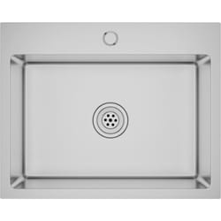 Lavello da cucina fatto a mano 55 x 44 cm in acciaio inossidabile argento